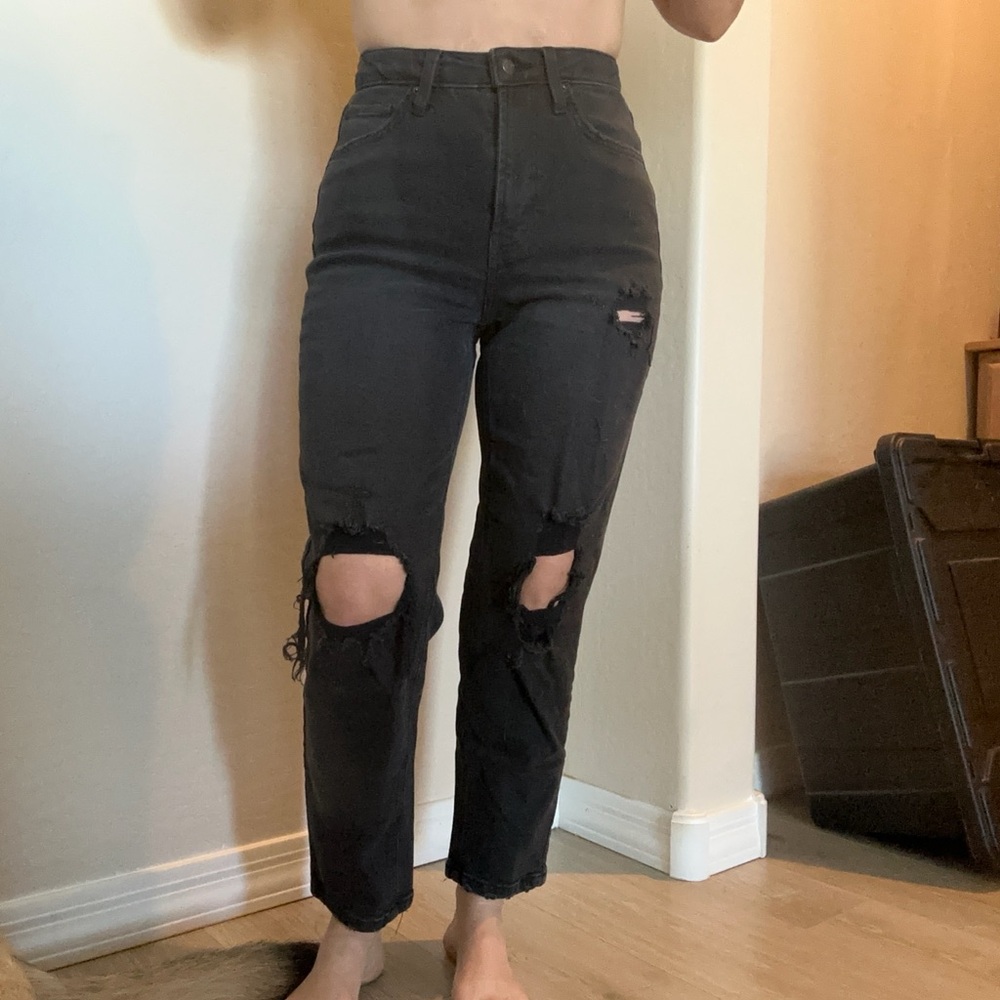 Wild Fable High Rise Distressed Black Jeans